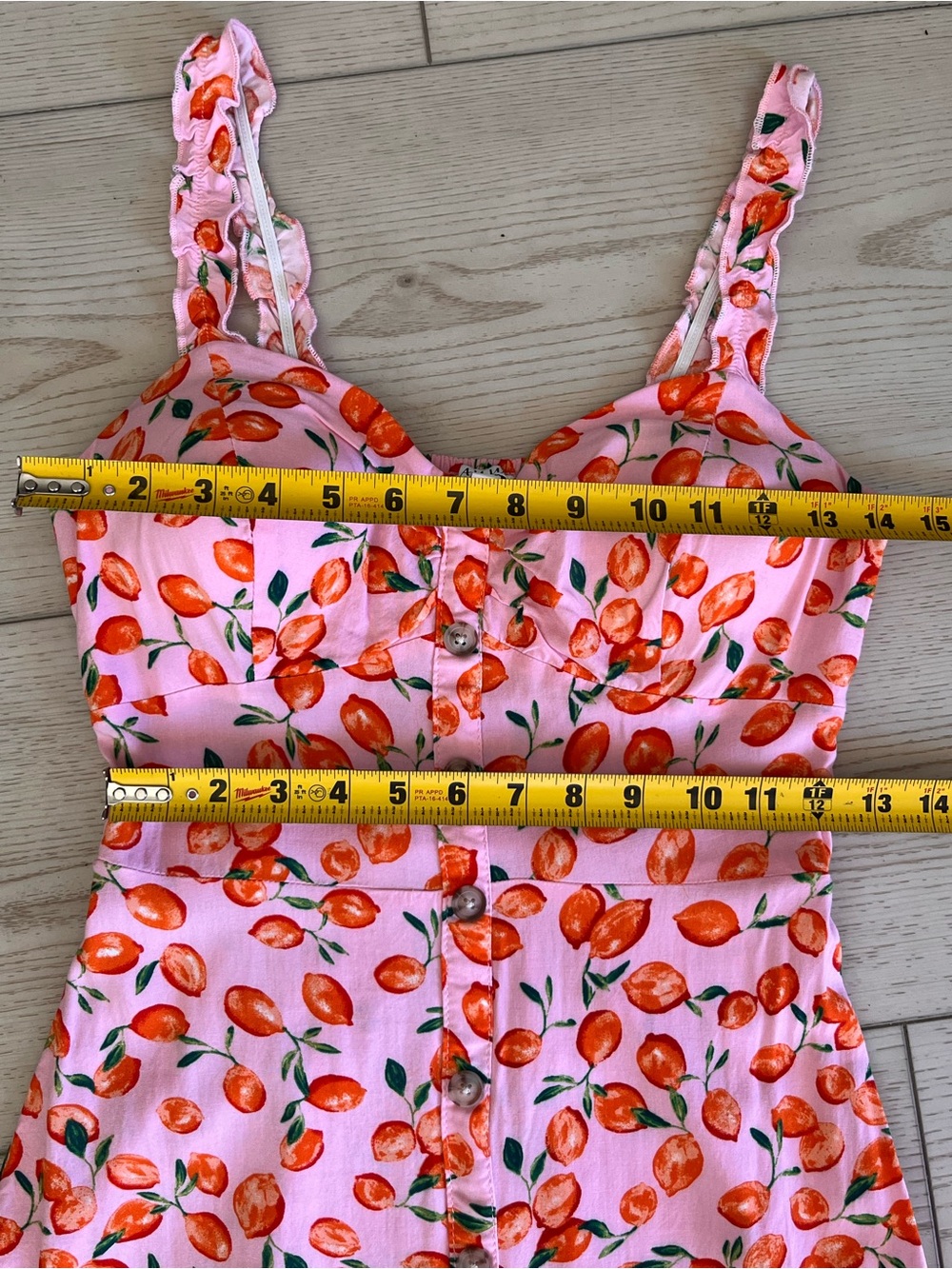 AUW Pink Button-Front Tank Top with Orange Fruit Print - Picture 9 of 11